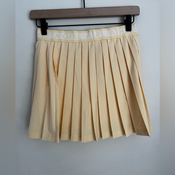 Athleta Girl Skort Girls XL Yellow Pleat Perfect Short Cheer Golf Tennis Dance - Picture 2 of 6